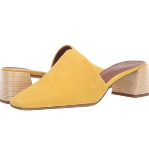 Franco Sarto Yellow Suede Mules